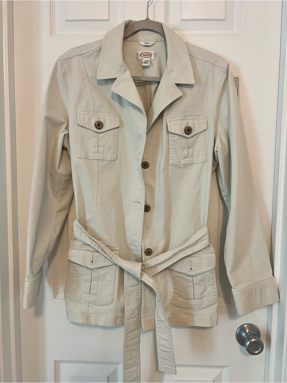 Talbots Cream Utility Belted Field Jacket
